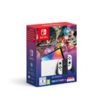 Nintendo Switch OLED-Konsolen-Bundle (weiß) + vorinstalliertes Spiel Mario Kart 8 Deluxe + 12-monatige